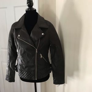 NWT 🔥Chocolate Brown Faux Leather Jacket